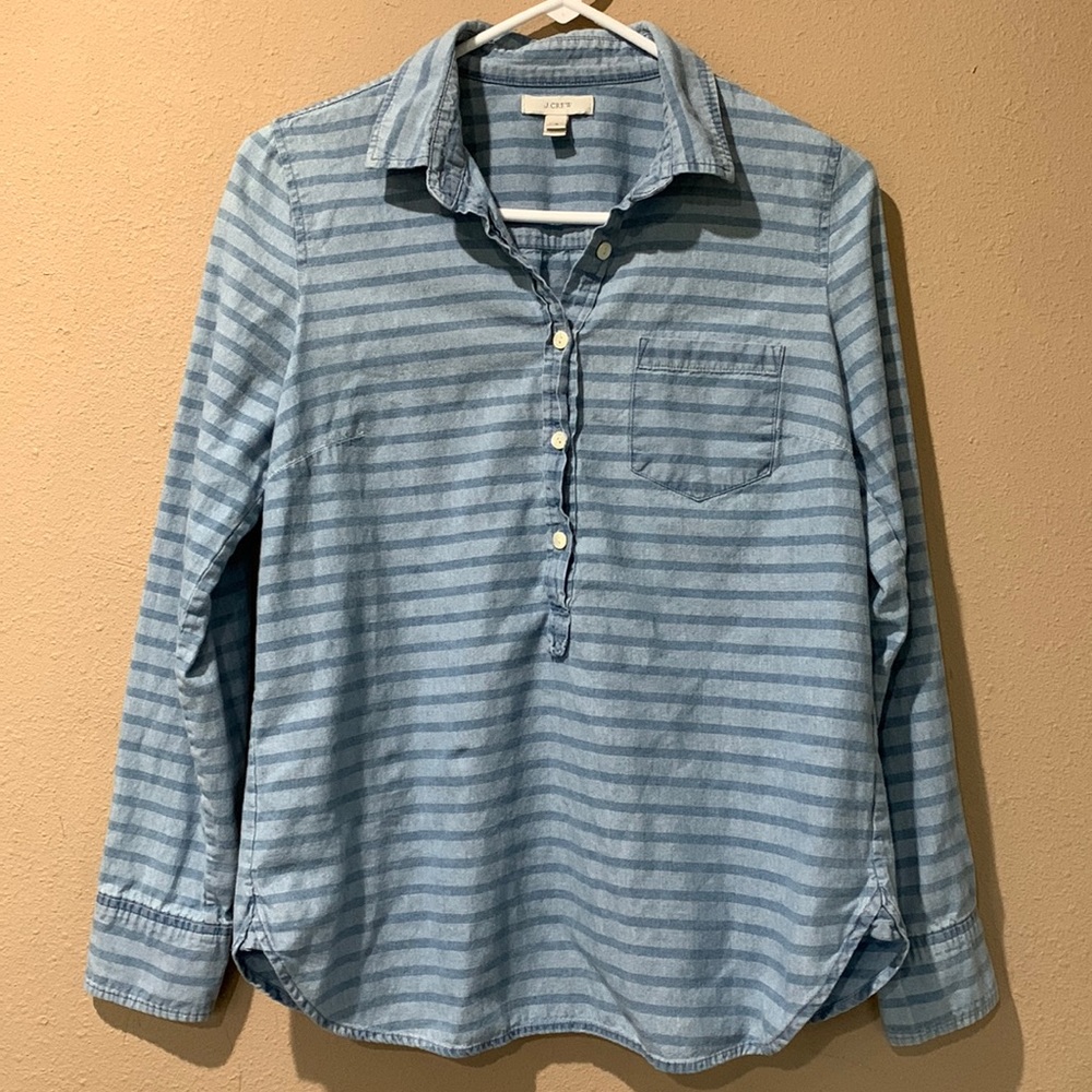 J. Crew Women’s 3/4 Button Down Long Sleeve Blouse Shirt Size 4